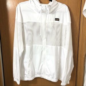 VS PINK Windbreaker jacket top white no medium/Large